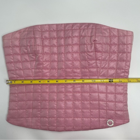 Vintage Chanel Bustier Corset Top Pink Quilted Strapless Spring 2001 Runway 38 - Picture 5 of 16